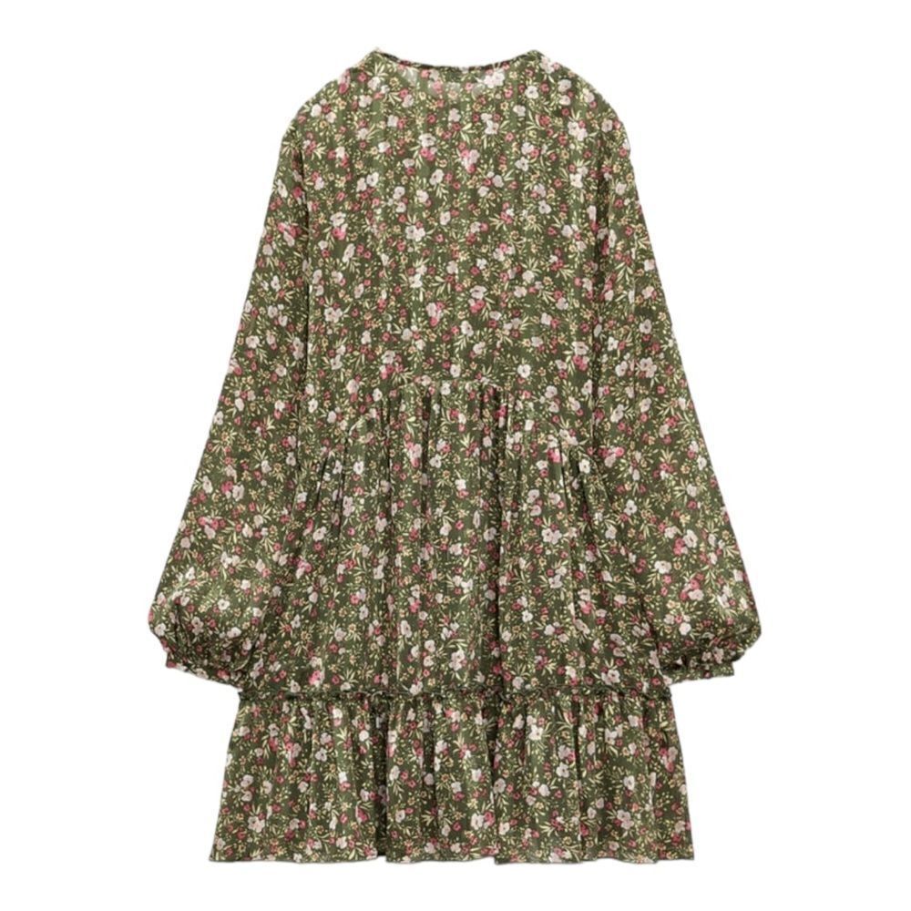 ZARA | Green | FLORAL PRINT DRESS - Picture 3 of 10